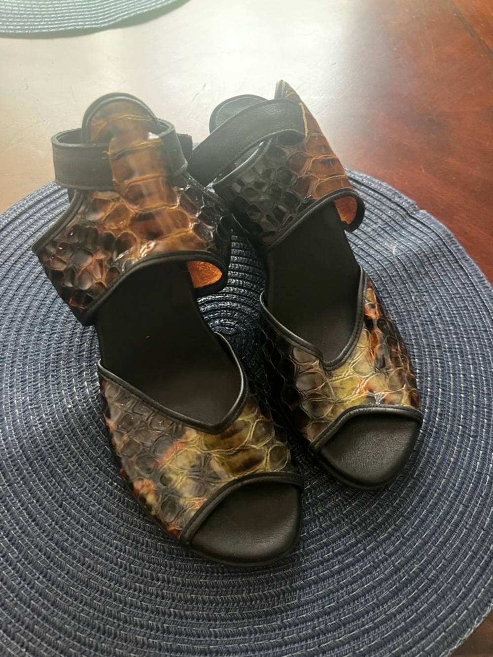 Arche Women's Brown Multi Textured Open-Toe Sandals